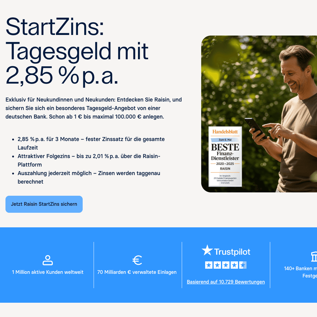 Erfahungsbericht Raisin + Bonus