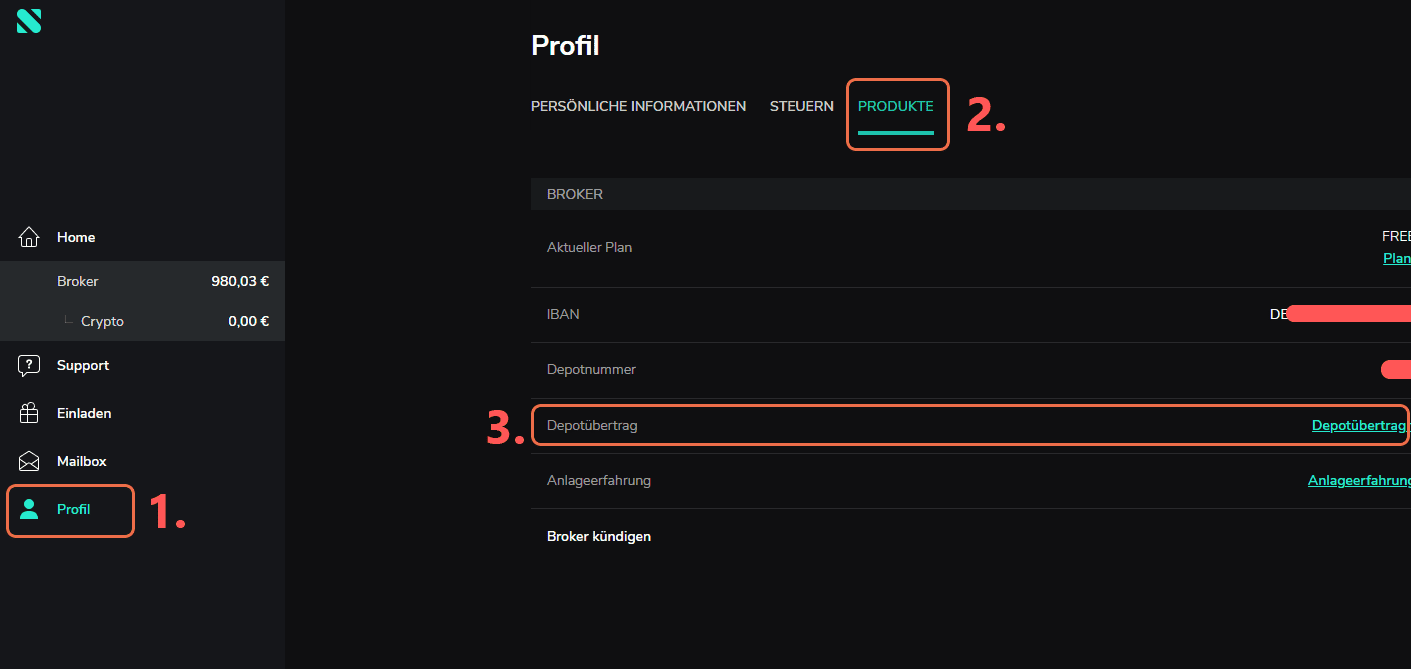 Depotübertrag Trade Republic zu Scalable Capital Aktiengram