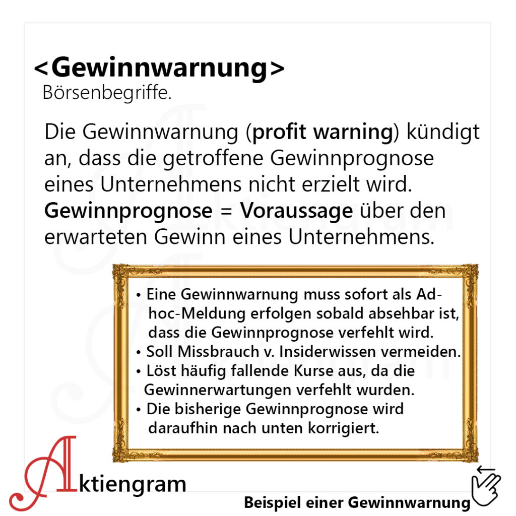 gewinnwarnung einfach erklärt