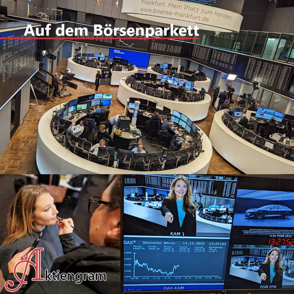 Aktiengram auf dem Börsenparkett in Frankfurt