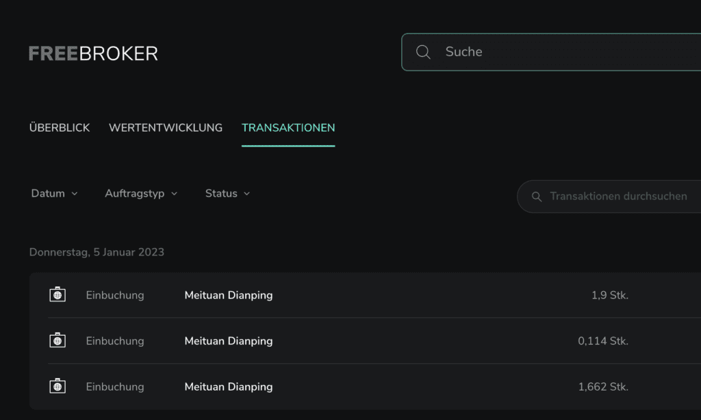 Einbuchung Meituan Dianping