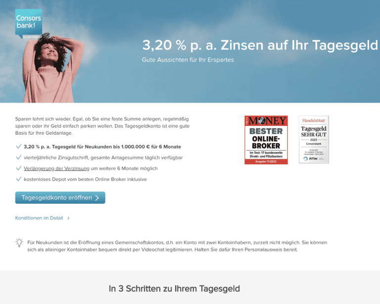 Consorsbank Tagesgeld