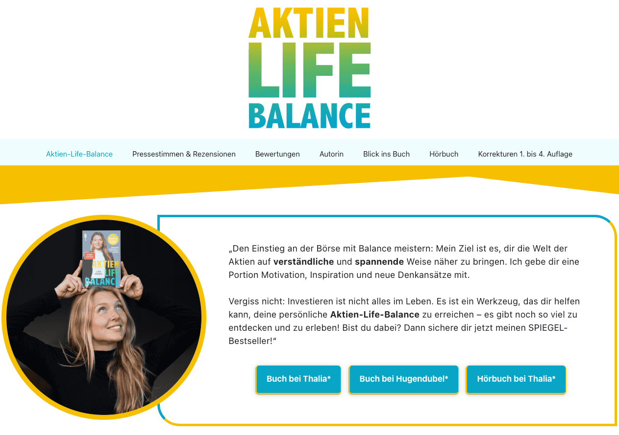 Aktien-Life-Balance-Webseite