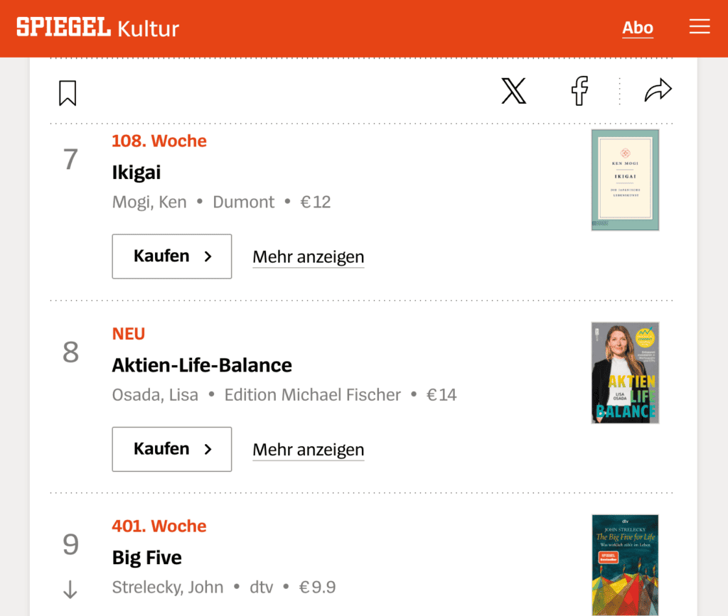 Aktien-Life-Balance ist SPIEGEL Bestseller