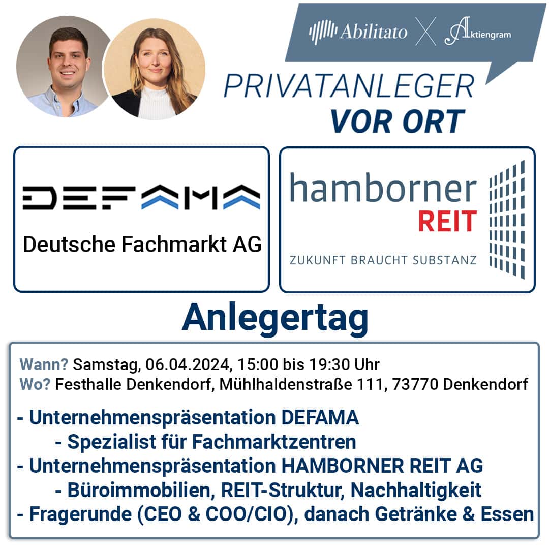 Anlegertag DEFAMA und HAMBORNER REIT AG