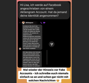 Achtung vor Fake Accounts