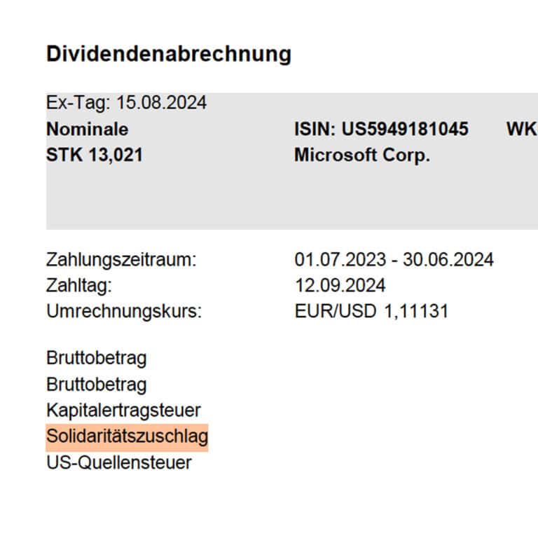Solidaritätszuschlag -Dividenden