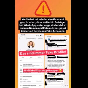 Achtung vor Aktiengram Fake Accounts