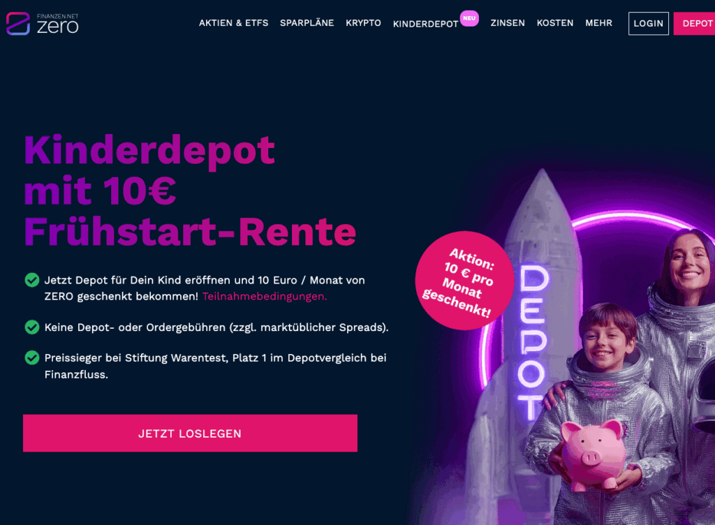 Finanzen.net Zero startet Kinderdepots
