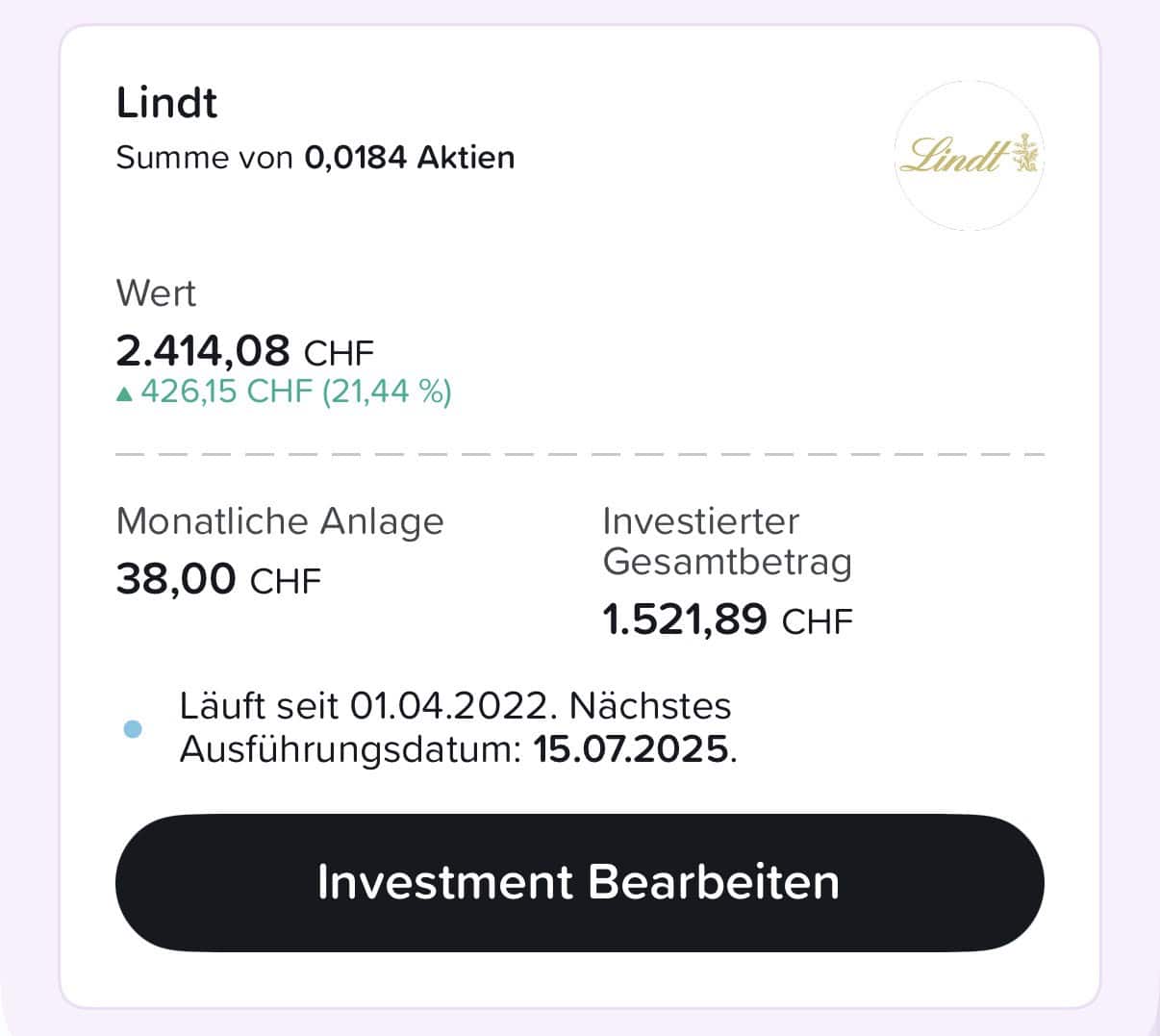 Lindt Sparplan