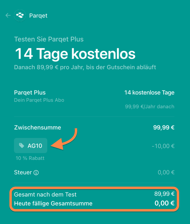 Parqet Gutscheincode AG10 - 10 % Rabatt sichern