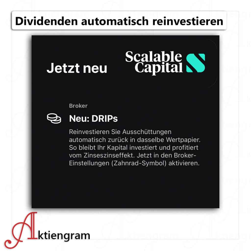 Dividenden automatisch reinvestieren bei Scalable Capital