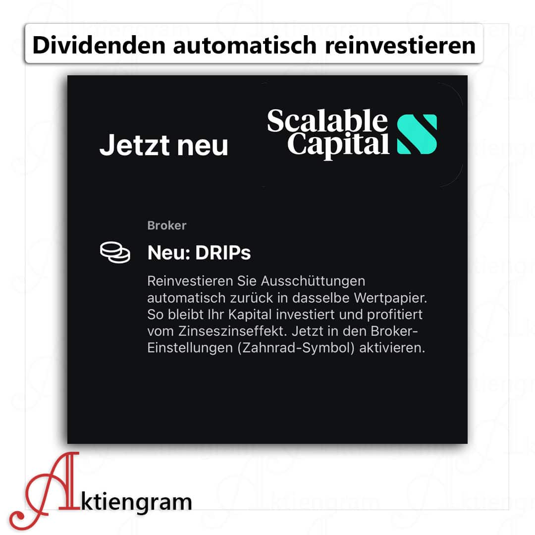 Dividenden automatisch reinvestieren bei Scalable Capital