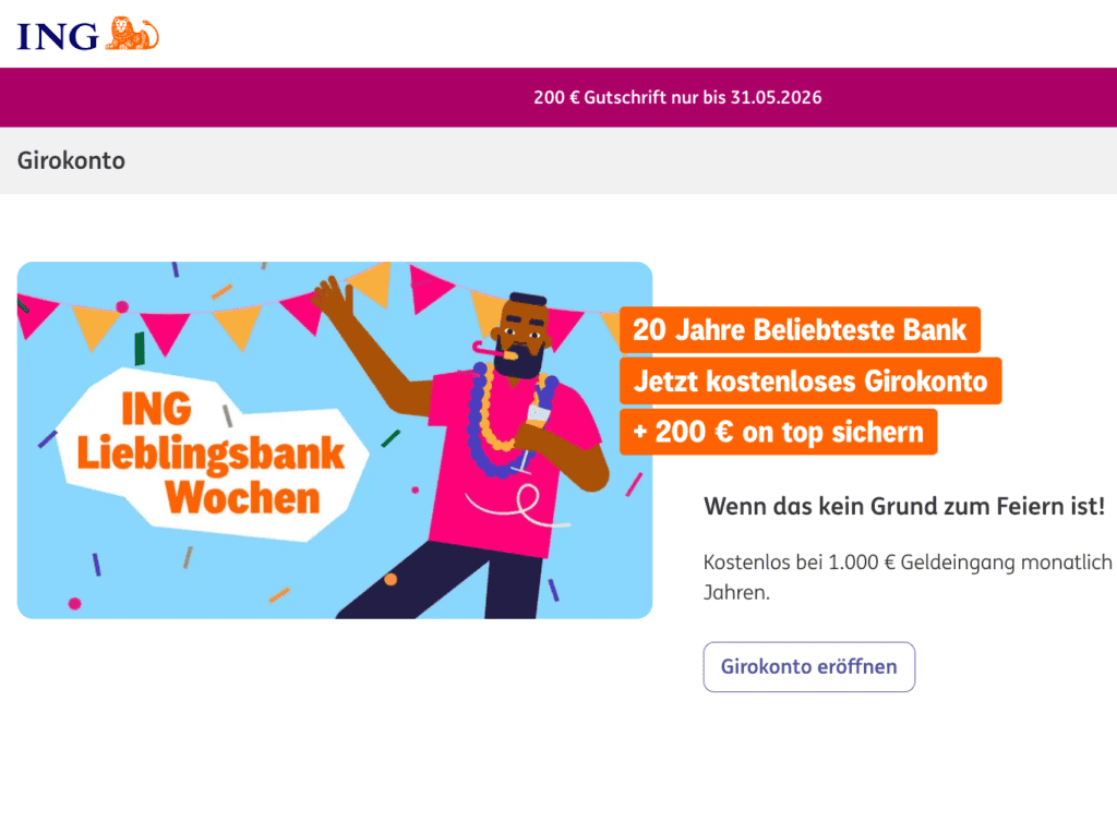 200 € Bonus fürs Girokonto