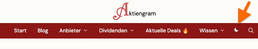 Darkmode Aktiengram einstellen